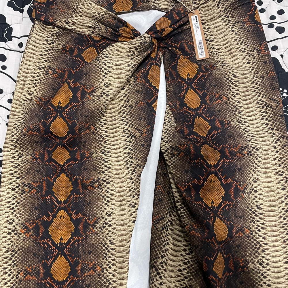 SKIMS Snake Print Skirt - Brown and Black